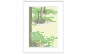 【日曜日の朝に】直筆サイン入り　額付きジークレープリント　小田原にある景色　心象風景　片田舎の風景　子供の頃に見た風景　海　空　山 142069_FU023