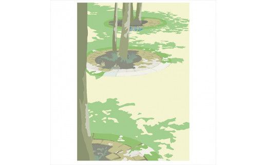 【日曜日の朝に】直筆サイン入り　額付きジークレープリント　小田原にある景色　心象風景　片田舎の風景　子供の頃に見た風景　海　空　山 142069_FU023