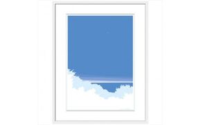 【明日もこの場所で】直筆サイン入り　額付きジークレープリント　小田原にある景色　心象風景　片田舎の風景　子供の頃に見た風景　海　空　山 142069_FU026