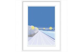 【ある夏の日の決意】直筆サイン入り　額付きジークレープリント　小田原にある景色　心象風景　片田舎の風景　子供の頃に見た風景　海　空　山 142069_FU031