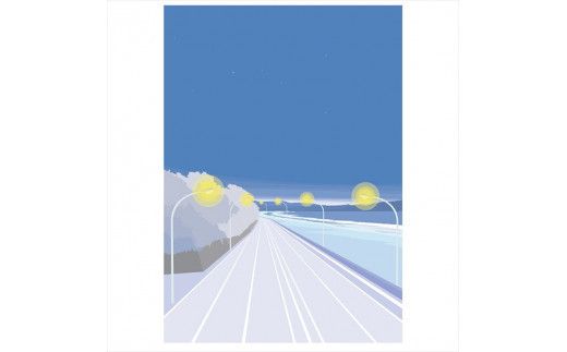 【ある夏の日の決意】直筆サイン入り　額付きジークレープリント　小田原にある景色　心象風景　片田舎の風景　子供の頃に見た風景　海　空　山 142069_FU031