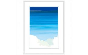 【二年前の想い】直筆サイン入り　額付きジークレープリント　小田原にある景色　心象風景　片田舎の風景　子供の頃に見た風景　海　空　山 142069_FU035