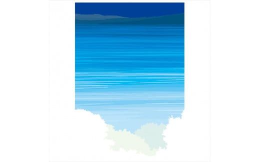 【二年前の想い】直筆サイン入り　額付きジークレープリント　小田原にある景色　心象風景　片田舎の風景　子供の頃に見た風景　海　空　山 142069_FU035