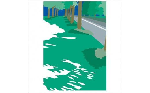 【その先の向こう側】直筆サイン入り　額付きジークレープリント　小田原にある景色　心象風景　片田舎の風景　子供の頃に見た風景　海　空　山 142069_FU037