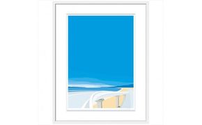 【明日会いに行く】直筆サイン入り　額付きジークレープリント　小田原にある景色　心象風景　片田舎の風景　子供の頃に見た風景　海　空　山 142069_FU039