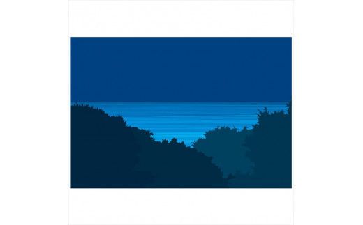 【悪い夢と小さな花】直筆サイン入り　額付きジークレープリント　小田原にある景色　心象風景　片田舎の風景　子供の頃に見た風景　海　空　山 142069_FU043