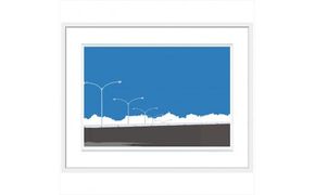 【自転車に乗って】直筆サイン入り　額付きジークレープリント　小田原にある景色　心象風景　片田舎の風景　子供の頃に見た風景　海　空　山 142069_FU045