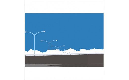 【自転車に乗って】直筆サイン入り　額付きジークレープリント　小田原にある景色　心象風景　片田舎の風景　子供の頃に見た風景　海　空　山 142069_FU045