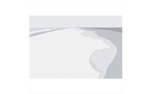 【どこまでも広く】直筆サイン入り　額付きジークレープリント　小田原にある景色　心象風景　片田舎の風景　子供の頃に見た風景　海　空　山 142069_FU047