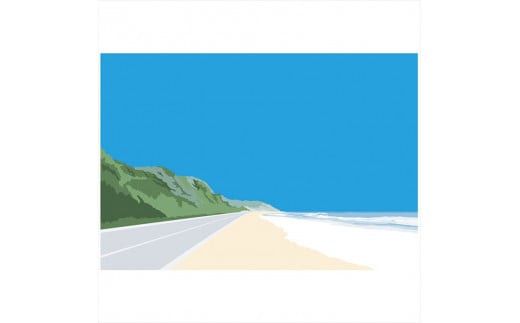 【小さな約束】直筆サイン入り　額付きジークレープリント　小田原にある景色　心象風景　片田舎の風景　子供の頃に見た風景　海　空　山 142069_FU049