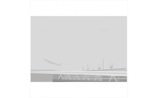 【灰色の温かい風景】直筆サイン入り　額付きジークレープリント　小田原にある景色　心象風景　片田舎の風景　子供の頃に見た風景　海　空　山 142069_FU058