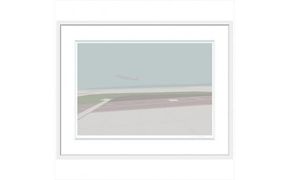 【始まったことと、終わったことと】直筆サイン入り　額付きジークレープリント　小田原にある景色　心象風景　片田舎の風景　子供の頃に見た風景　海　空　山 142069_FU059