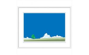 【彼女の想いで】直筆サイン入り　額付きジークレープリント　小田原にある景色　心象風景　片田舎の風景　子供の頃に見た風景　海　空　山 142069_FU060