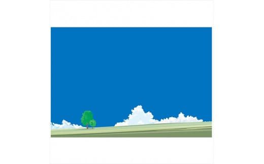 【彼女の想いで】直筆サイン入り　額付きジークレープリント　小田原にある景色　心象風景　片田舎の風景　子供の頃に見た風景　海　空　山 142069_FU060