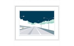 【過ぎ去った温度】直筆サイン入り　額付きジークレープリント　小田原にある景色　心象風景　片田舎の風景　子供の頃に見た風景　海　空　山 142069_FU062