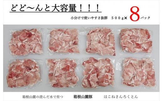 箱根山麓豚　モモ・ウデ切り落とし４K盛り(500ｇ×８パック)【 箱根山麓豚 切り落とし 神奈川県 小田原市 】 142069_GC003