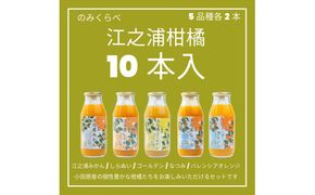 小田原産江之浦みかんジュース５種のみくらべ１０本セット うんしゅう・しらぬい・ゴールデン・なつみ・バレンシアオレンジ１００％ストレートジュース１８０ml各２本合計１０本 142069_GJ100