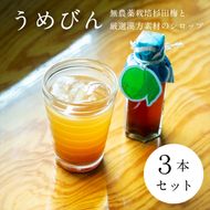 【３本セット】濃厚梅エキスと漢方のシロップ「うめびん（杉田梅） by Kampo Kitchen」【 家庭用 自宅用 贈答品 贈答用 ギフト お取り寄せ お中元 お歳暮 贈り物 お祝い 神奈川県 小田原市 】 142069_GM002