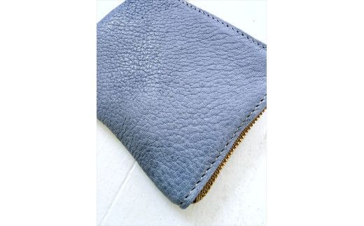 鹿革L字財布ミニ　ブルーグレー【 財布 神奈川県 小田原市 】 142069_GN011