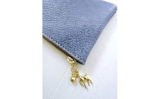 鹿革L字財布ミニ　ブルーグレー【 財布 神奈川県 小田原市 】 142069_GN011