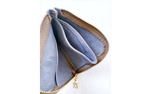 鹿革L字財布ミニ　ブルーグレー【 財布 神奈川県 小田原市 】 142069_GN011