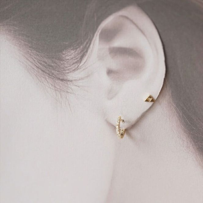 小田原北條　三つ鱗ピアス（スタッド小片方）【 ジュエリー アクセサリー 神奈川県 小田原市 】 142069_GW001