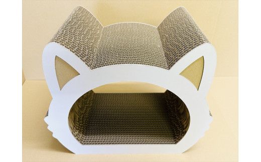 ねこの爪とぎ　みみCT　カラー；ホワイト【 ペット用品 爪とぎ 神奈川県 小田原市 】 142069_HL001VC01