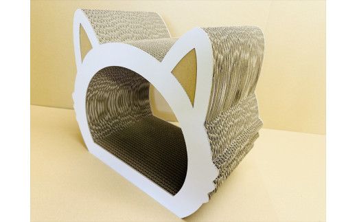 ねこの爪とぎ　みみCT　カラー；ホワイト【 ペット用品 爪とぎ 神奈川県 小田原市 】 142069_HL001VC01