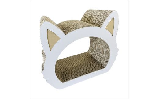 ねこの爪とぎ　みみCT　カラー；ホワイト【 ペット用品 爪とぎ 神奈川県 小田原市 】 142069_HL001VC01
