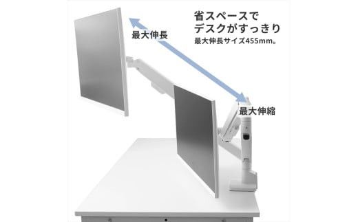 Pixio モニターアーム シングル 耐荷重9kg ホワイト/白 PSW1SWH 142069_HWA004VC07