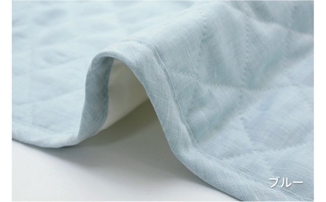 【ライトブルー】麻わた入りフレンチリネン麻敷きパッド　りんね　ベビーサイズ　70×120cm 141305_LM10VC02