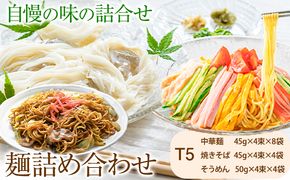 麺詰め合わせ T5 中華麺 焼きそば そうめん 麺工房さかもと《30日以内に発送予定(土日祝除く)》岡山県 浅口市 送料無料 手延べ セット 贈り物 ギフト 無かんすい 冷やし中華 やきそば 素麺---124_241_30d_23_19000_t5 ---