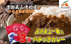 【京都嵐山中村屋】自分史上一番のやみつきカレー3個セット［ 京都 嵐山 中村屋 総本店 カレー 牛肉 人気 おすすめ おいしい 老舗 グルメ お取り寄せ ふるさと納税 ］【エーコープ京都中央】 261009_B-WB05