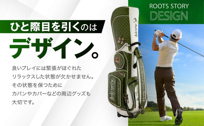 【ルーツゴルフ】ルーツストーリー キャディバッグ ［グリーン／ホワイト］ゴルフクラブ［ 京都 ゴルフ ブランド 世の中で一番飛ぶクラブを作りたい 飛距離 スコア 人気 おすすめ オーダーメイド 特別仕様 カスタマイズ カスタム ］ 261009_A-AX007