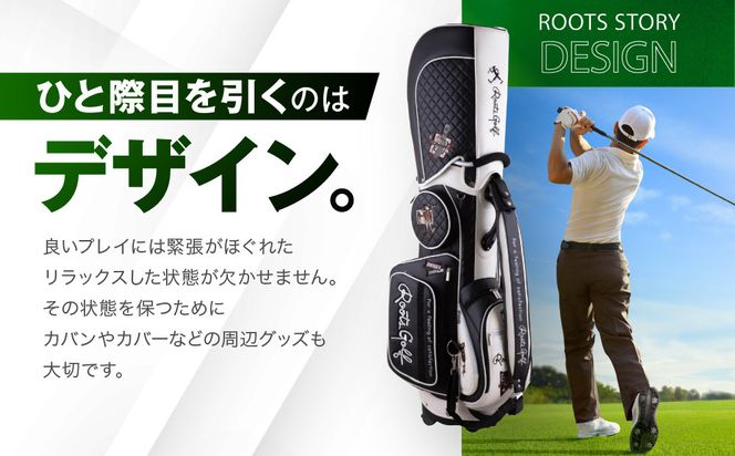 【ルーツゴルフ】ルーツストーリー キャディバッグ ［ブラック／ホワイト］ゴルフクラブ［ 京都 ゴルフ ブランド 世の中で一番飛ぶクラブを作りたい 飛距離 スコア 人気 おすすめ オーダーメイド 特別仕様 カスタマイズ カスタム ］ 261009_A-AX008