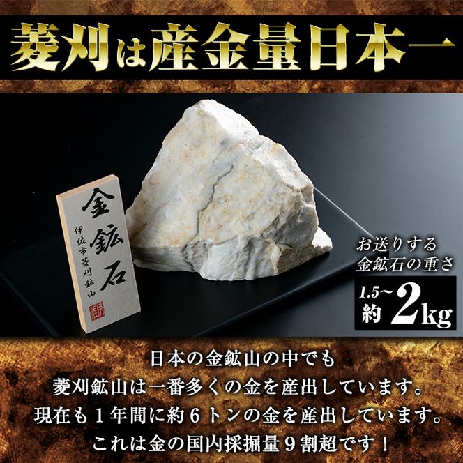 A6-03 菱刈鉱山金鉱石(1個・約1.5～2kg) 日本最大の金鉱山からお届け【伊佐市観光特産協会】