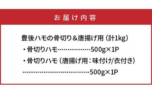 高級魚をご家庭で！豊後ハモの骨切り＆唐揚げ用（計1kg）_29245A