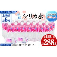 【定期便・全6回】天然シリカ水 555ml 48本(2ケース)×6回 計159L超 t0102-005