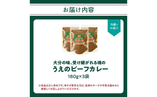 【K03027】大分の味、受け継がれる魂のうえのビーフカレー　3袋