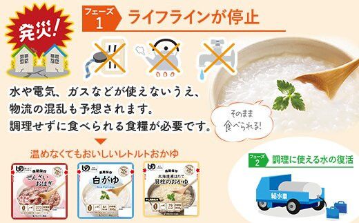 非常食10日分7年保存【レトルト白がゆ】水不要/防災 備蓄/介護/UDF/食物アレルギー対応 322032_AP052