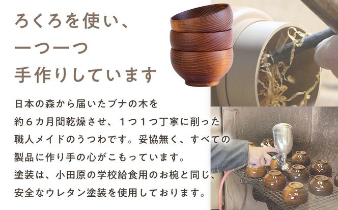 めいぼく椀テッラ中 ブナ　3客セット【お椀 めいぼく椀テッラ φ11.5×6.8cm 手作り ウレタン塗装 国産天然木 おしゃれ プレゼント 記念 お祝い 夫婦 神奈川県 小田原市 】 142069_AR021