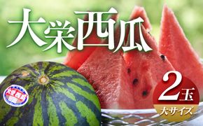 996.【先行予約】【ふるさと納税】大栄西瓜　大　2玉（高間商店）※6月中旬～7月中旬頃に順次発送予定 313726_AN121