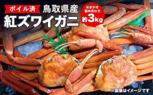 752.鳥取県産ボイル紅ズワイガニおまかせ詰め合わせ(約3kg)※着日指定不可※離島への配送不可※2026年2月上旬〜4月下旬頃に順次発送予定 313726