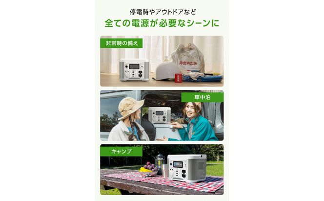 【多摩電子工業株式会社】ポータブル電源300W／288Wh／80000mAh（3.6V換算）大容量リチウムイオンバッテリー　ホワイトとグレーのツートンカラー 141305_GD003VC02