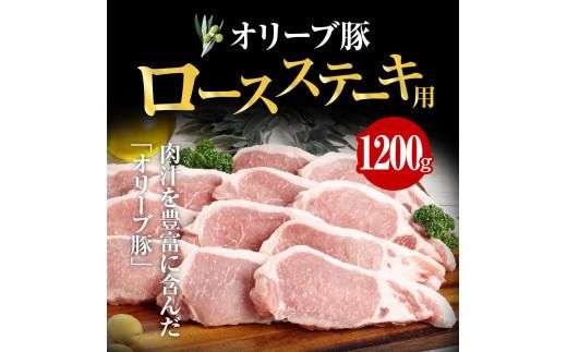 オリーブ豚 ロース ステーキ用  1200g ( 1200g × 1パック ) 5～7人前 372013_AD004