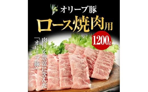 オリーブ 豚 ロース 焼肉 用 1200g ( 1200g × 1パック ) 5～7人前 372013_AD005