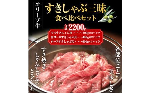 オリーブ牛すきしゃぶ三昧食べ比べセット　2200g 372013_AD015