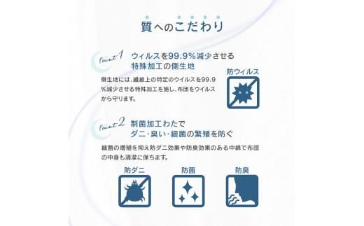 抗ウイルスふとんセット　抗ウイルス合繊掛けふとん＋抗ウイルスベットパット 372013_BC062
