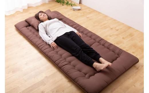 今すぐ使える防ダニ布団３点セット　シングルロング　ブラウン 372013_BC076VC02