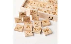 ＜香川県産ひのきの木工キット＞hinokit　さぬきのあいうえお積木 372013_CJ001